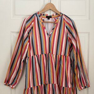 J. Crew Multicolor Tiered Popover Dress